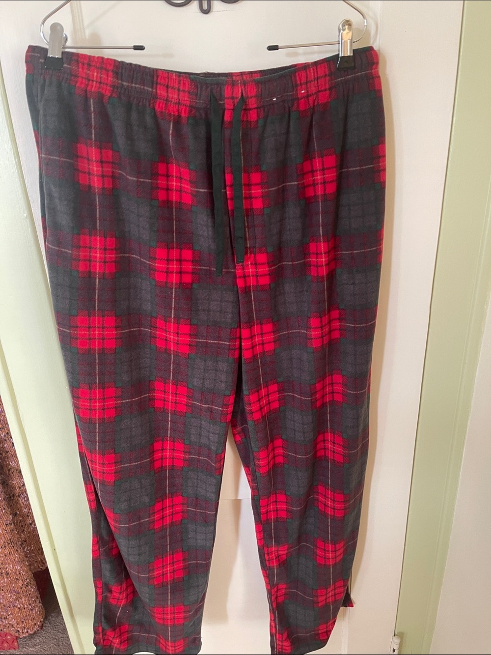 St. John's Bay Red and Gray Plaid Jogger Pants